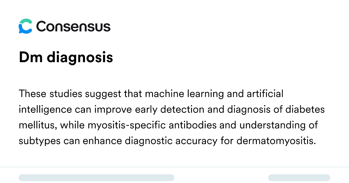 Dm Diagnosis - Consensus Academic Search Engine