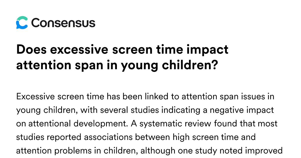 Does Excessive Screen Time Impact Attention Span In Young Children ...