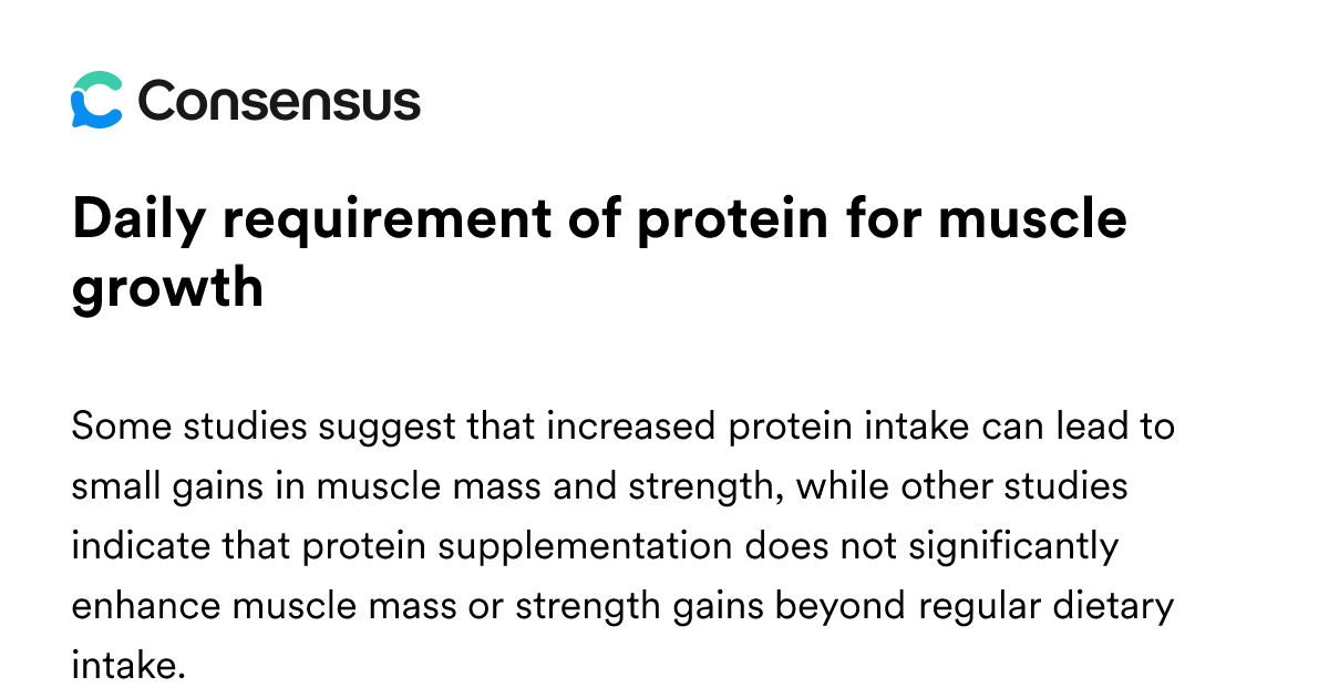Daily Requirement Of Protein For Muscle Growth - Consensus Academic ...