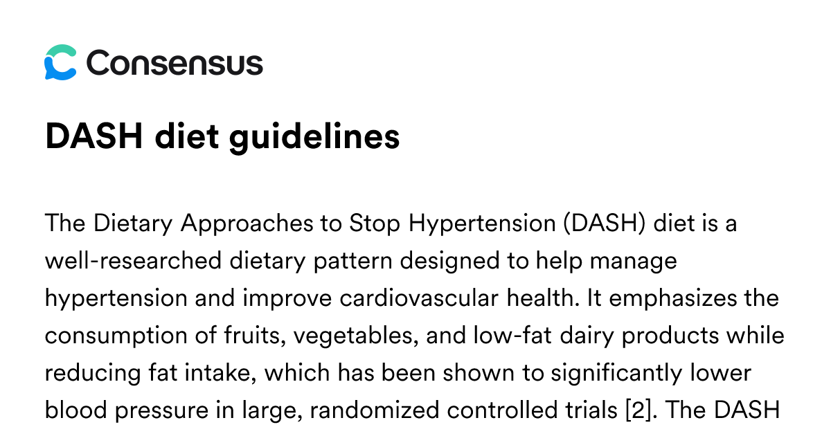 DASH Diet Guidelines - Consensus Academic Search Engine