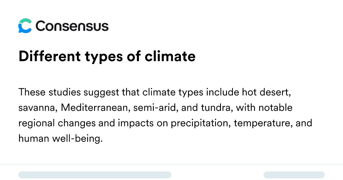 Different Types Of Climate - Consensus Academic Search Engine