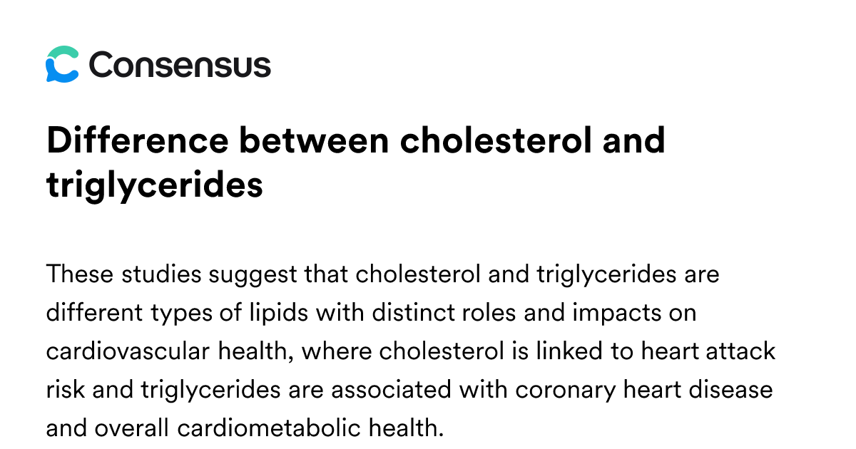 Difference Between Cholesterol And Triglycerides - Consensus Academic ...