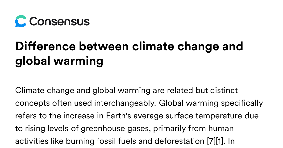 Difference Between Climate Change And Global Warming - Consensus ...