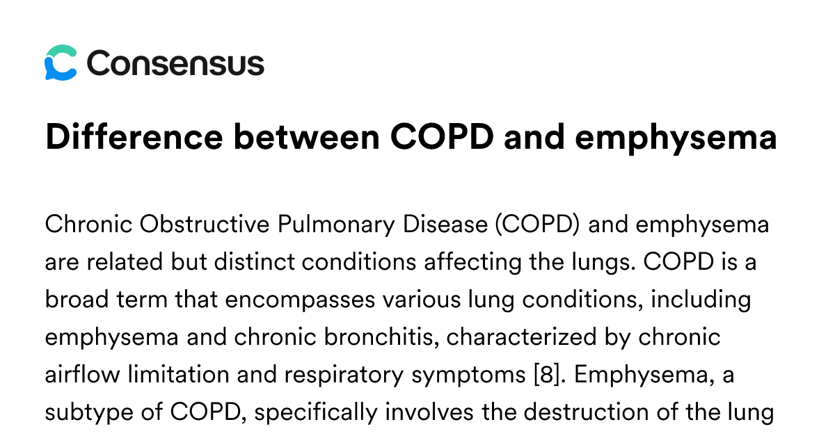 Difference Between COPD And Emphysema - Consensus Academic Search Engine