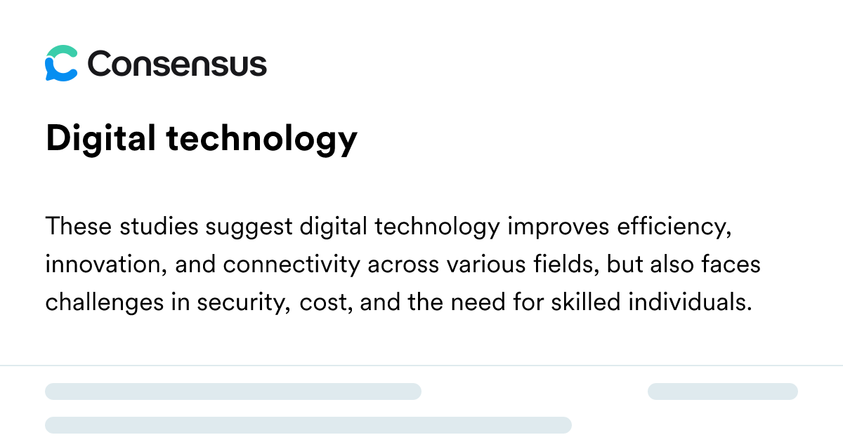 Digital Technology - Consensus Academic Search Engine