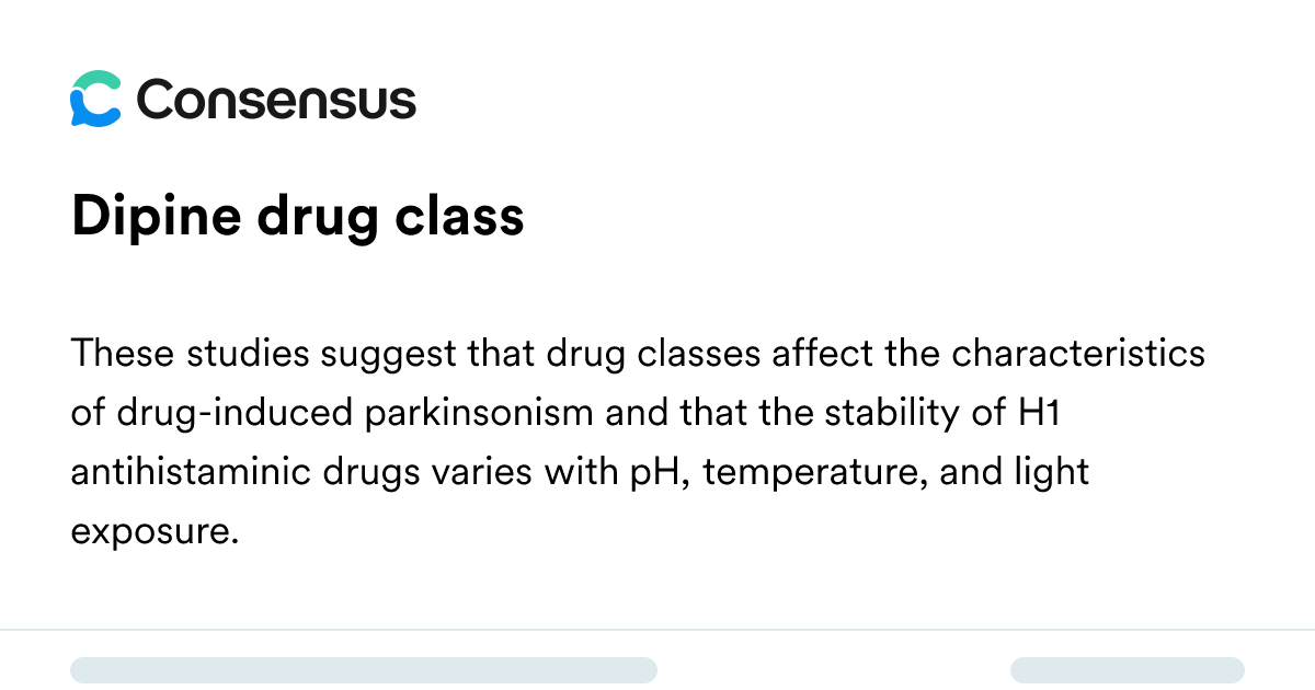 Dipine Drug Class - Consensus Academic Search Engine