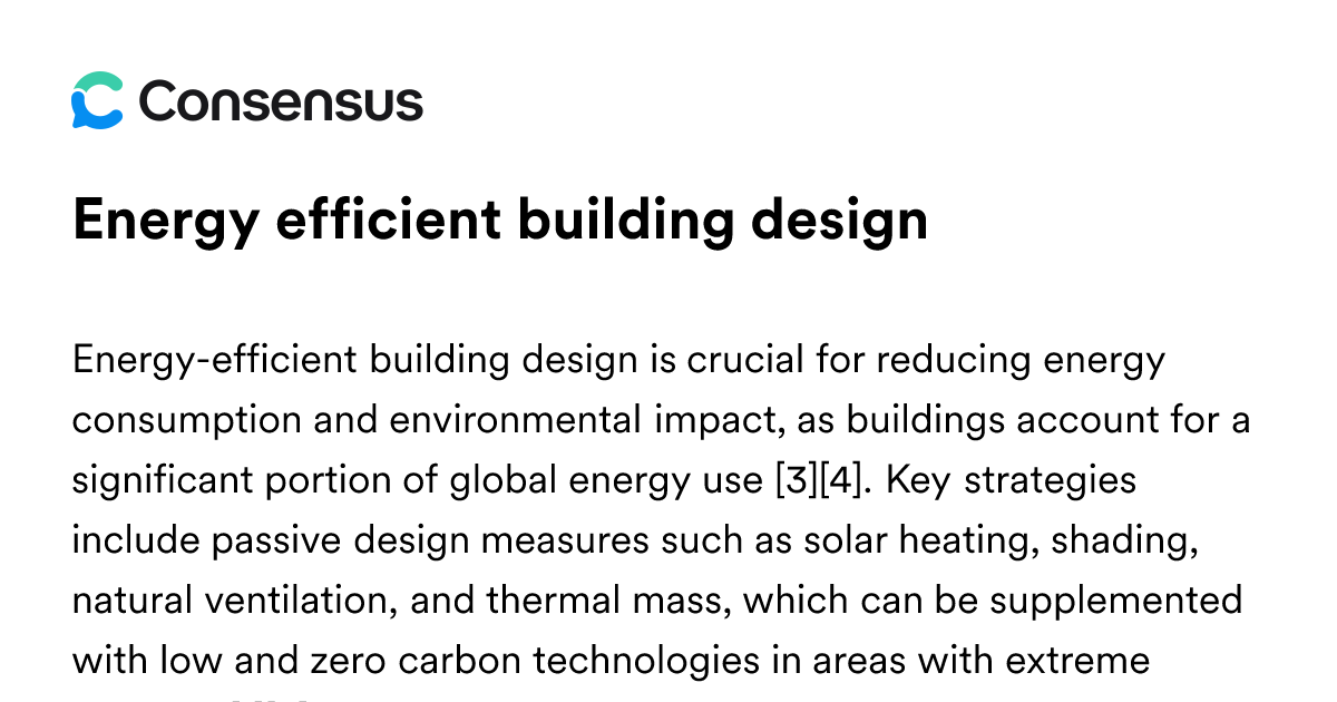 Energy Efficient Building Design - Consensus Academic Search Engine