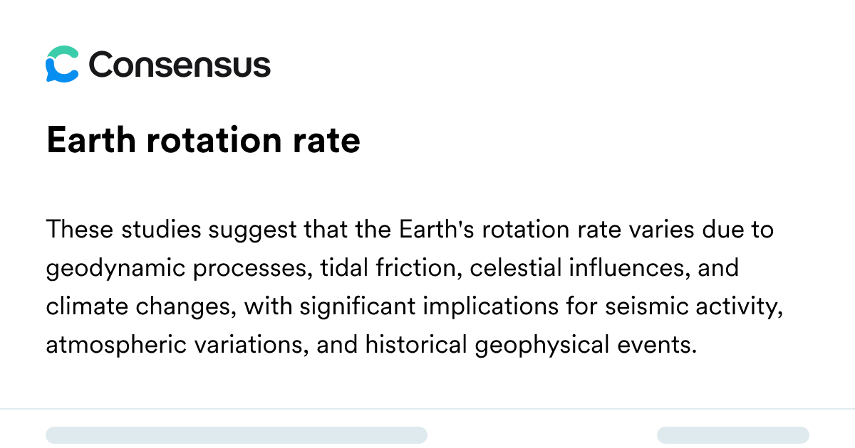 Earth Rotation Rate - Consensus Academic Search Engine