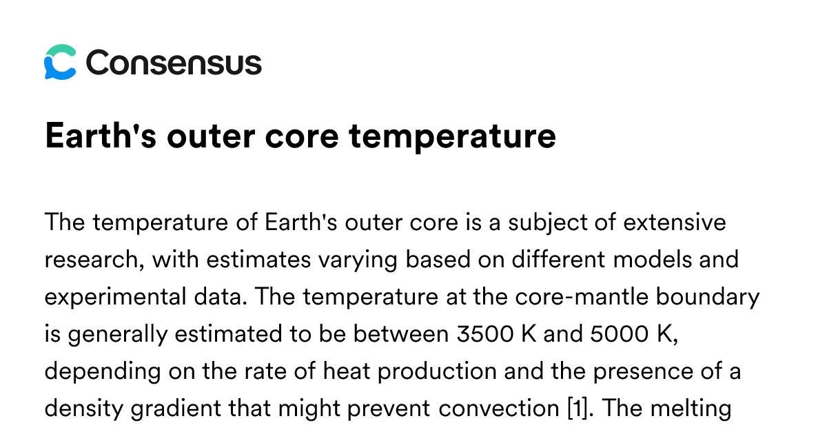 Earth's Outer Core Temperature - Consensus Academic Search Engine