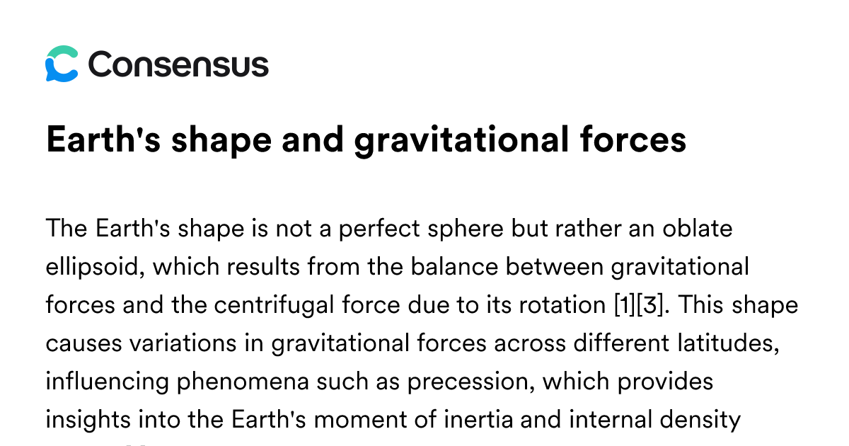 Earth's Shape And Gravitational Forces - Consensus Academic Search Engine