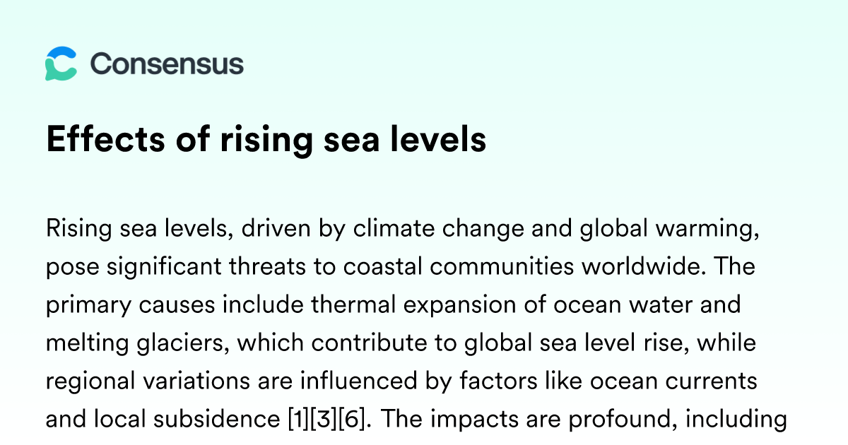 Effects Of Rising Sea Levels - Consensus Academic Search Engine