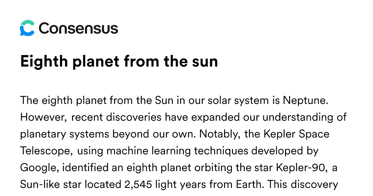 Eighth Planet From The Sun - Consensus Academic Search Engine