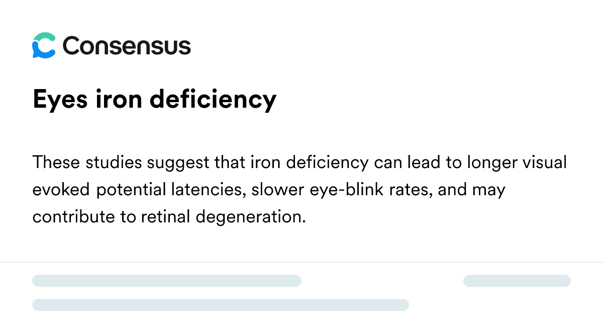 Eyes Iron Deficiency - Consensus Academic Search Engine