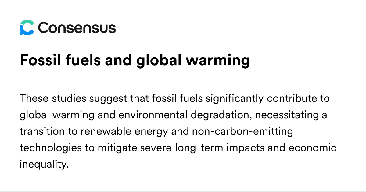 Fossil Fuels And Global Warming - Consensus Academic Search Engine