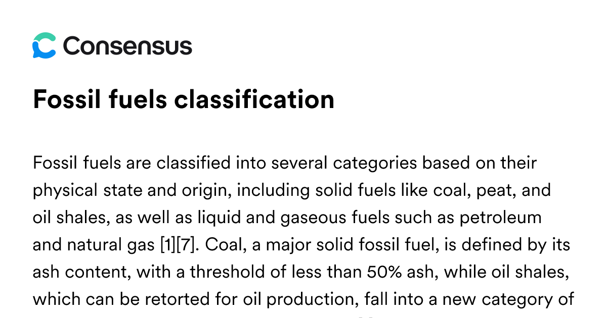 Fossil Fuels Classification - Consensus Academic Search Engine