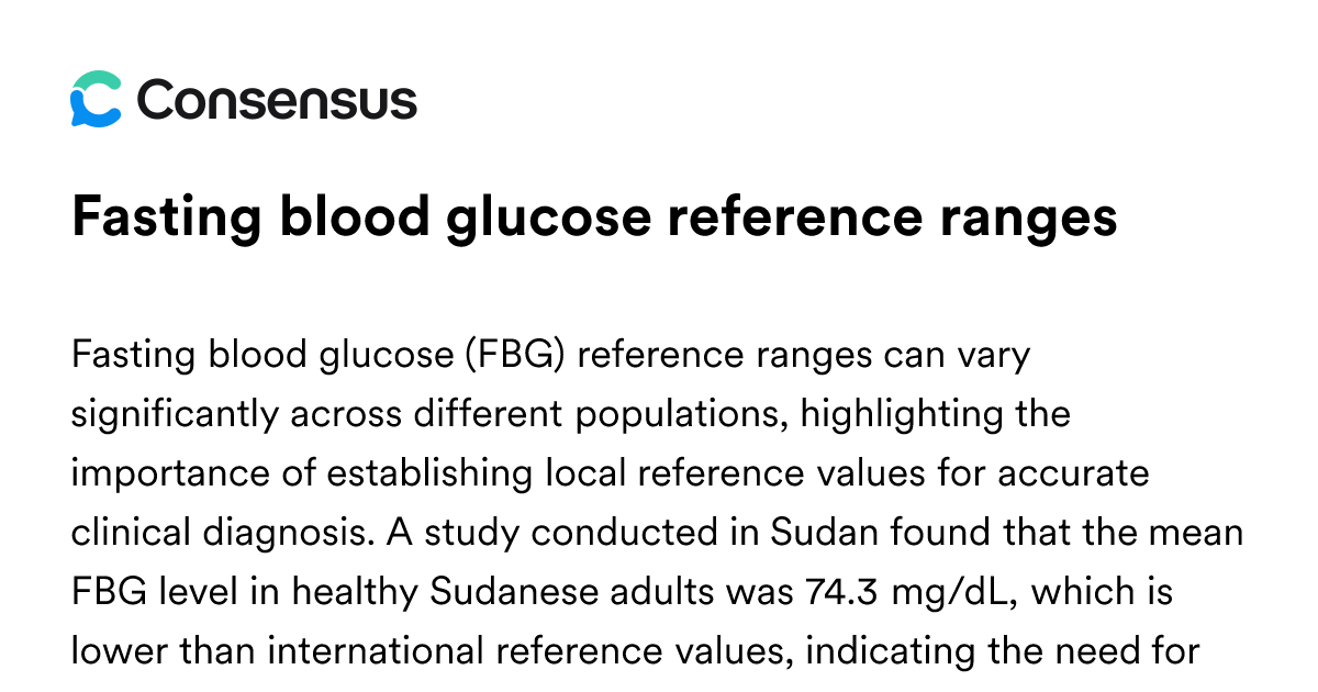 Fasting Blood Glucose Reference Ranges - Consensus Academic Search Engine