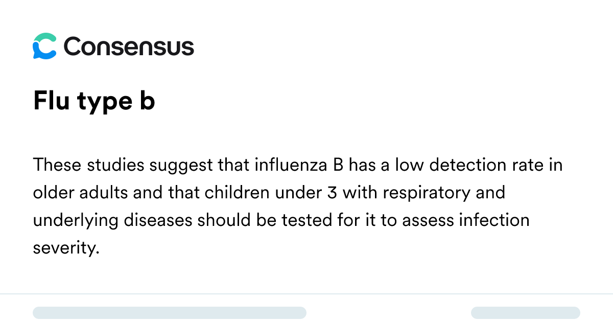 Flu Type B - Consensus Academic Search Engine