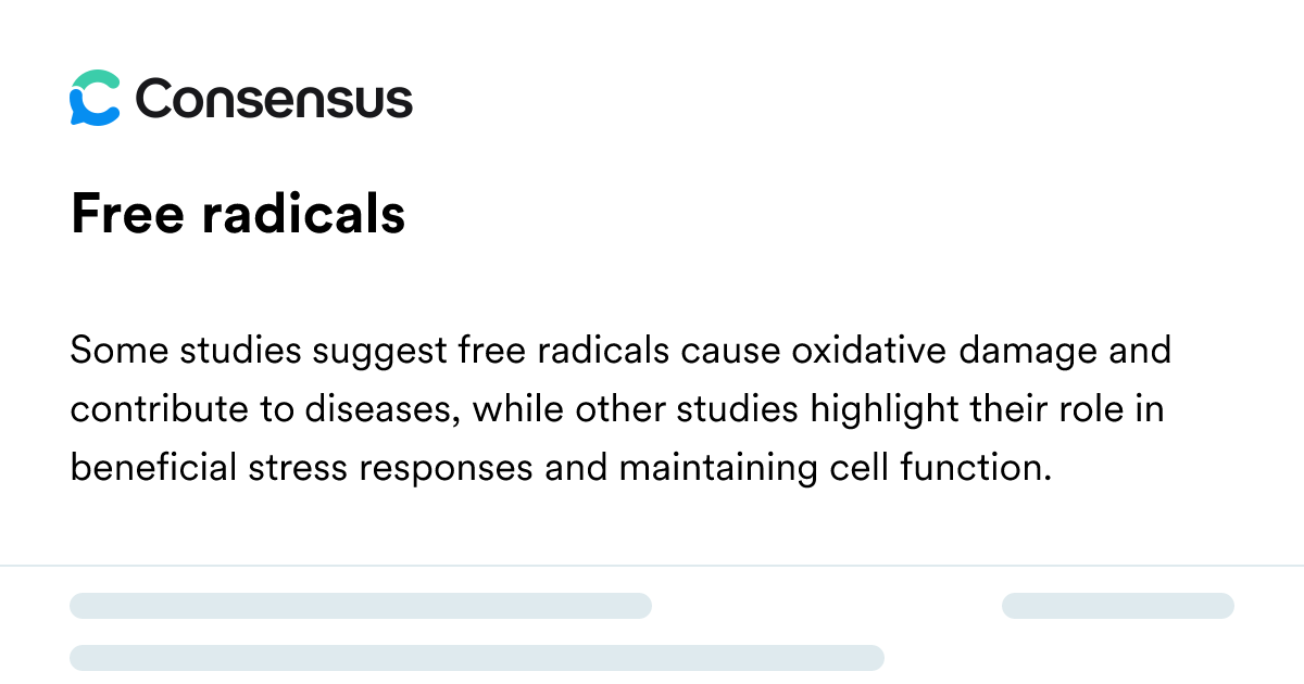 Free Radicals - Consensus Academic Search Engine