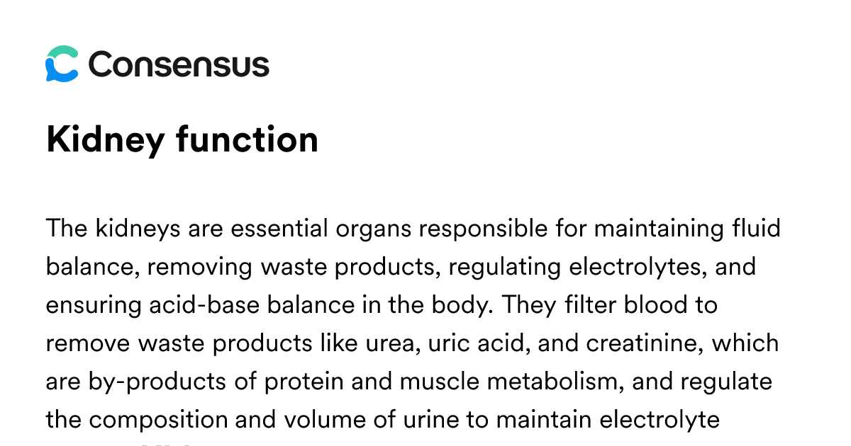 Kidney Function - Consensus Academic Search Engine
