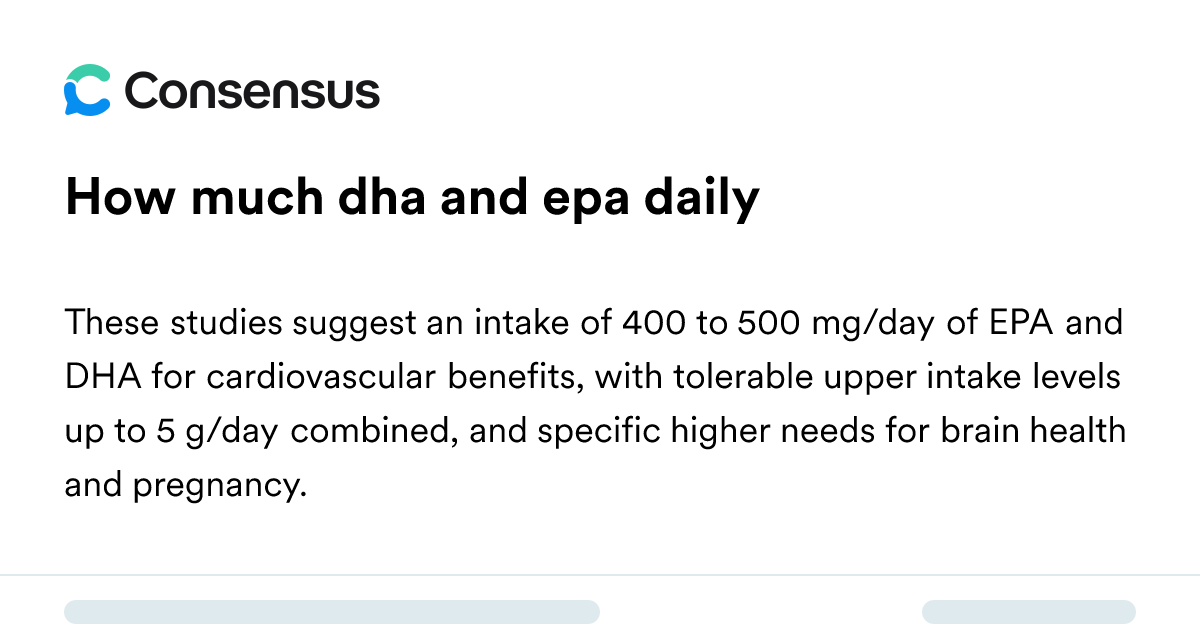 How Much Dha And Epa Daily - Consensus Academic Search Engine
