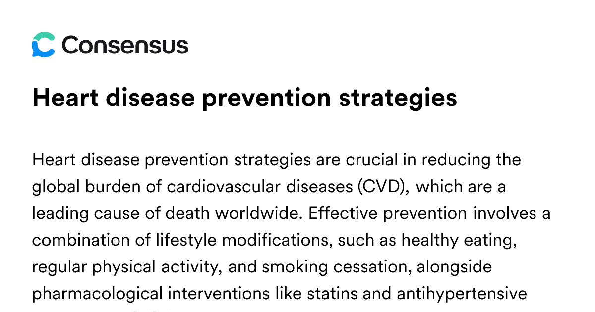 Heart Disease Prevention Strategies - Consensus Academic Search Engine