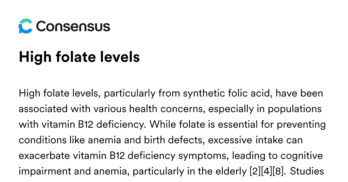 High Folate Levels - Consensus Academic Search Engine