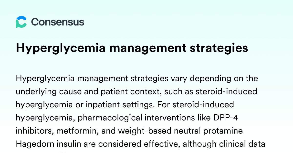 Hyperglycemia Management Strategies - Consensus Academic Search Engine - Hyperglycemia Management Strategies Glp-1