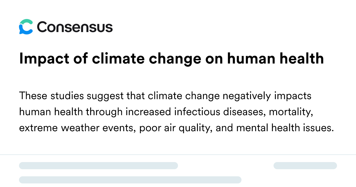 Impact Of Climate Change On Human Health - Consensus Academic Search Engine