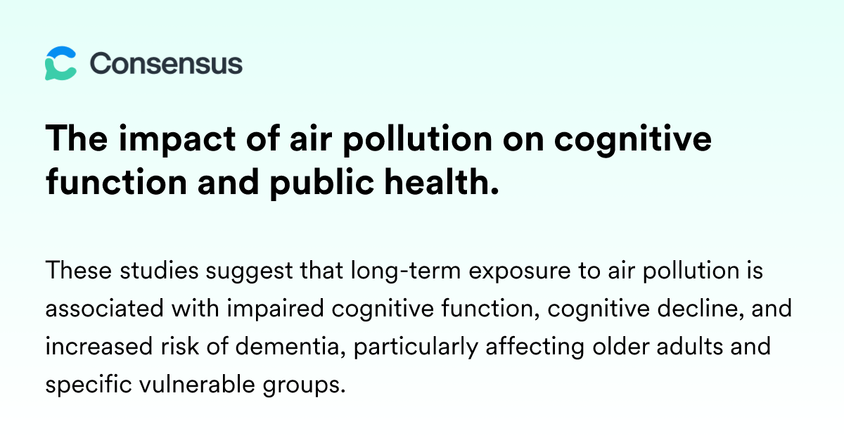 A closer look at Air Quality And Cognitive Function In Apartments