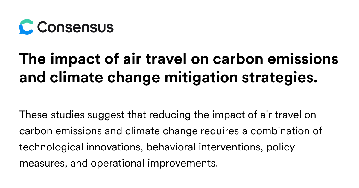 The Impact Of Air Travel On Carbon Emissions And Climate Change ...