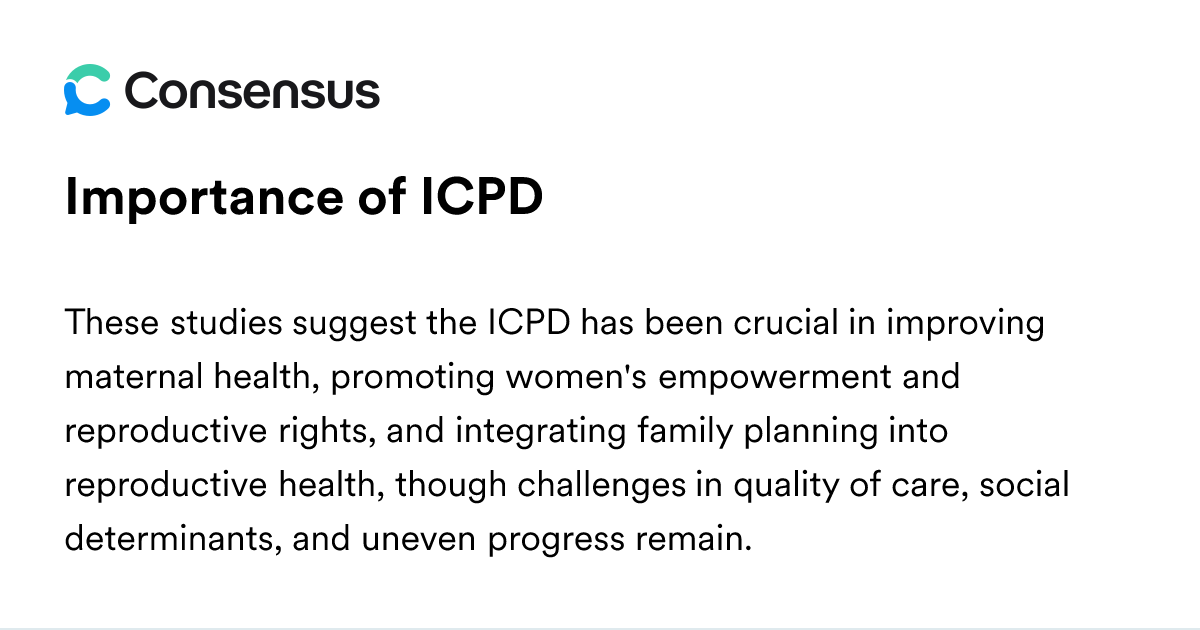 Importance Of ICPD - Consensus Academic Search Engine