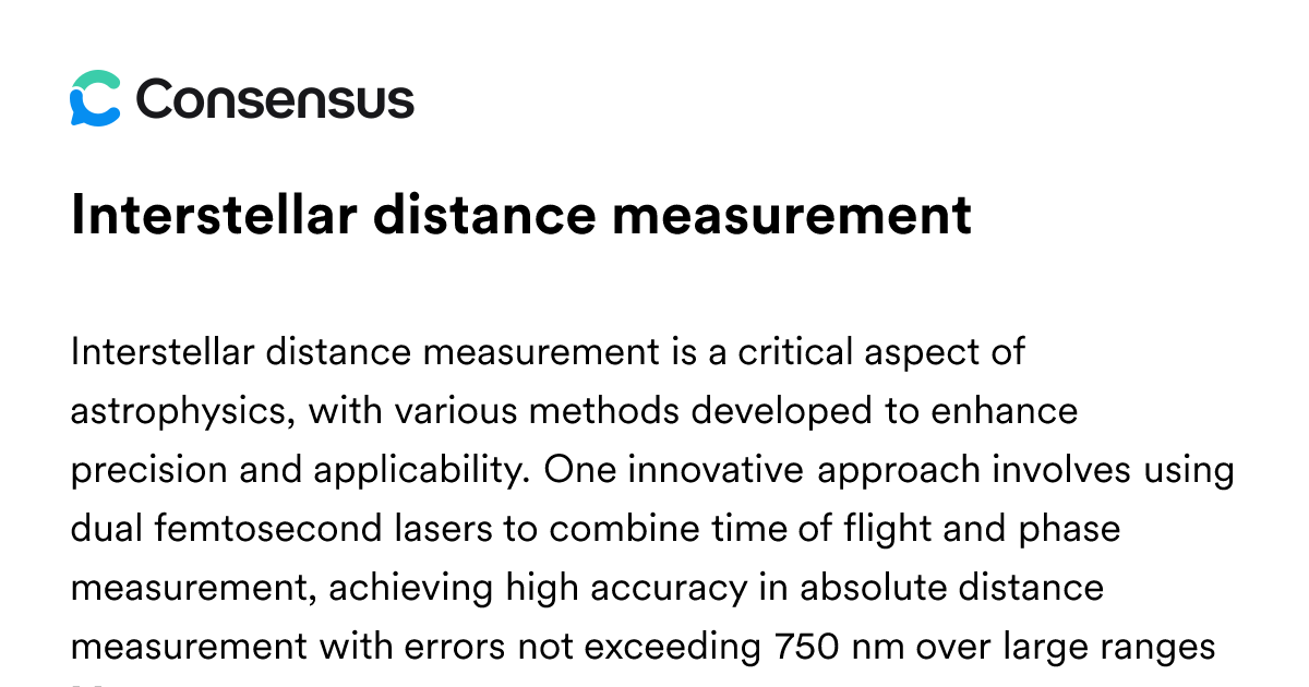 Interstellar Distance Measurement - Consensus Academic Search Engine