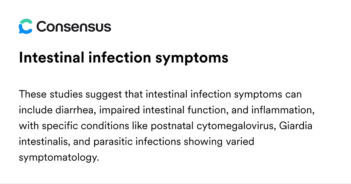 Intestinal Infection Symptoms - Consensus Academic Search Engine