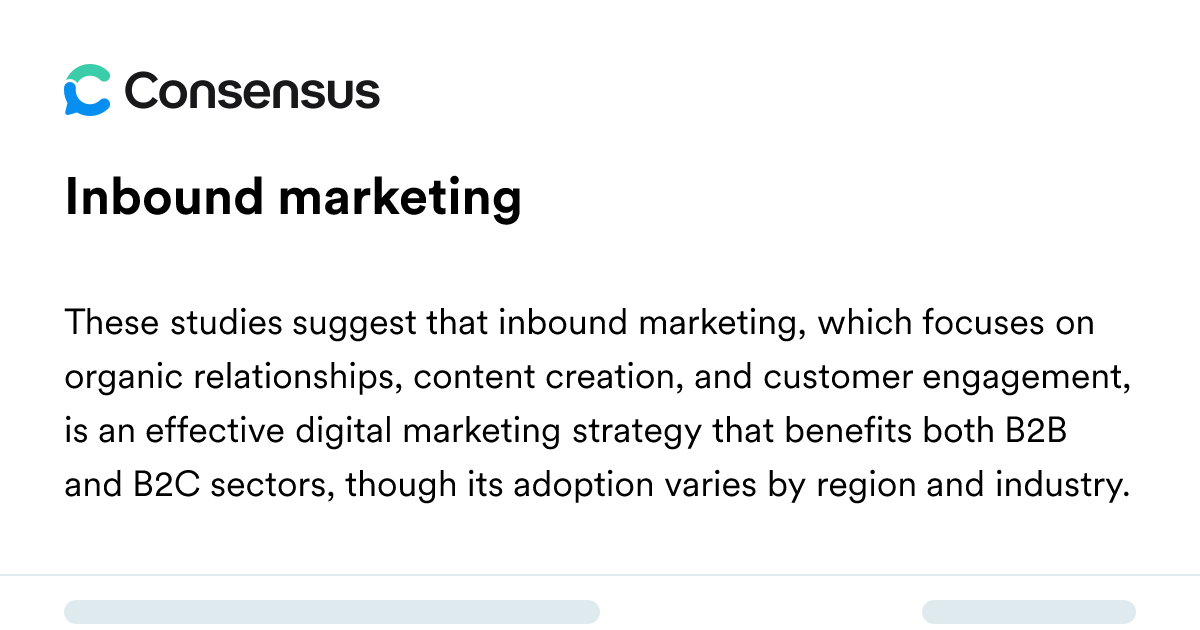 Inbound Marketing - Consensus Academic Search Engine