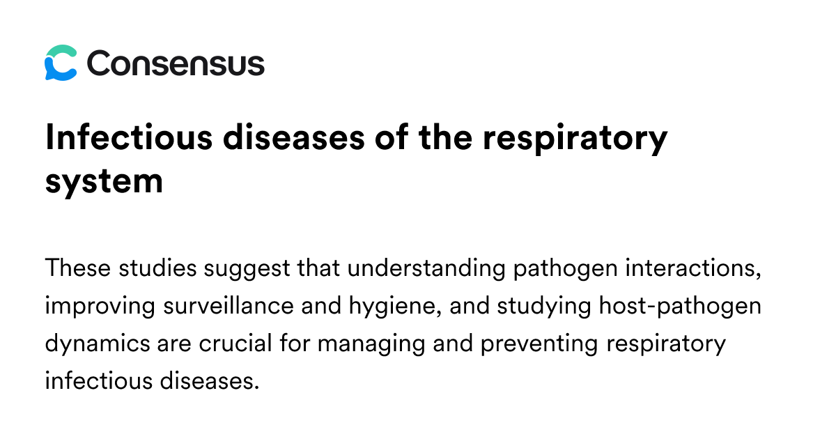Infectious Diseases Of The Respiratory System - Consensus Academic ...