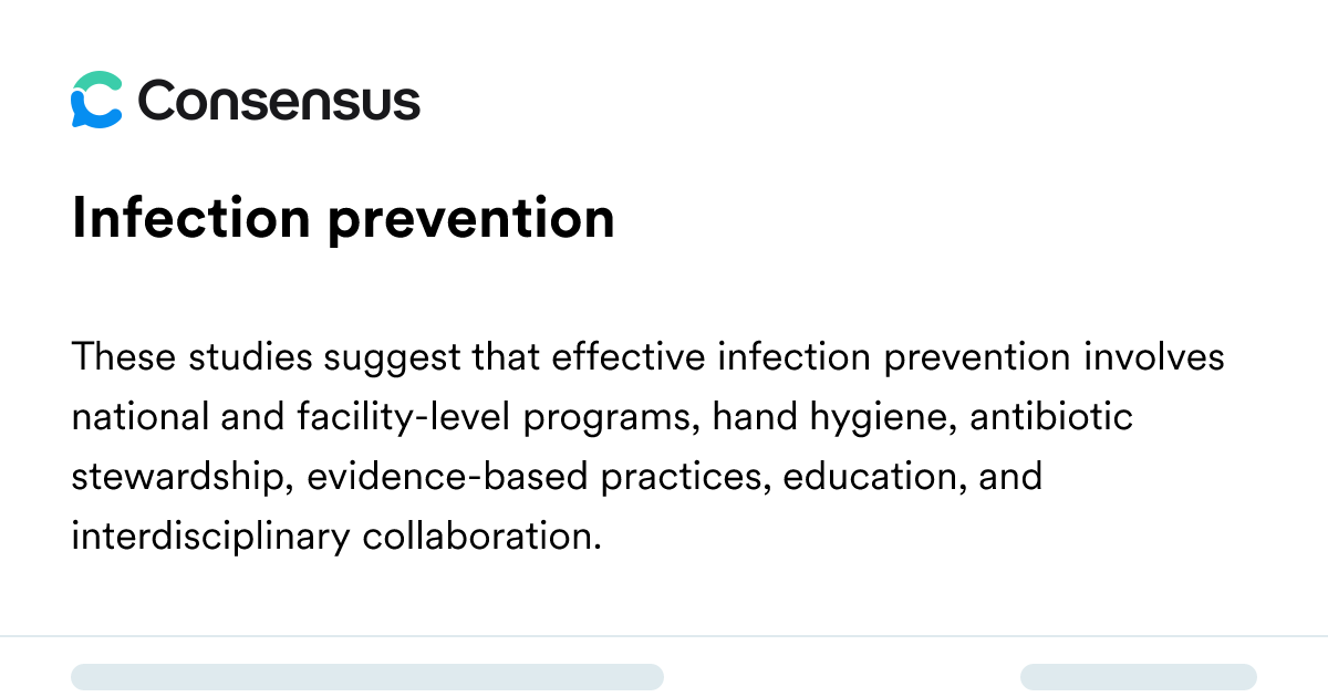 Infection Prevention - Consensus Academic Search Engine