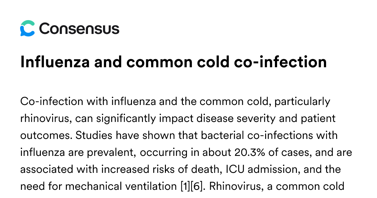 Influenza And Common Cold Co-infection - Consensus Academic Search Engine