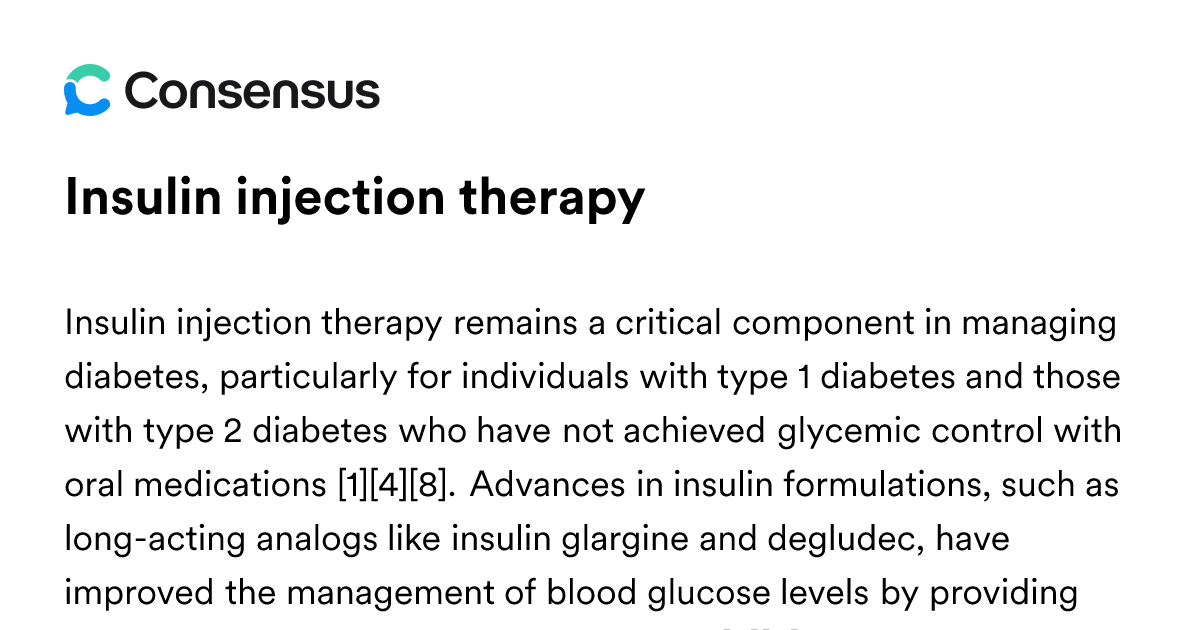 Insulin Injection Therapy - Consensus Academic Search Engine