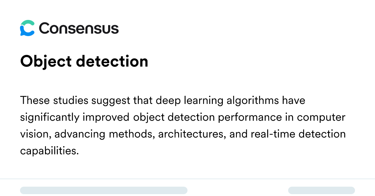 Object Detection - Consensus Academic Search Engine