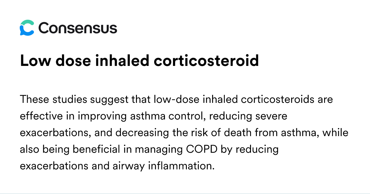 Low Dose Inhaled Corticosteroid - Consensus Academic Search Engine