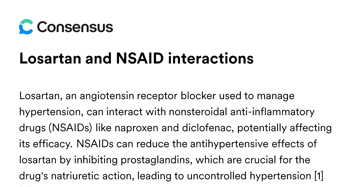 Losartan And NSAID Interactions - Consensus Academic Search Engine