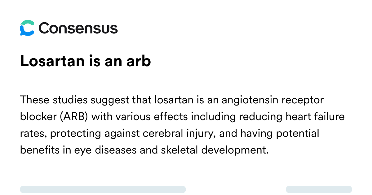 Losartan Is An Arb - Consensus Academic Search Engine