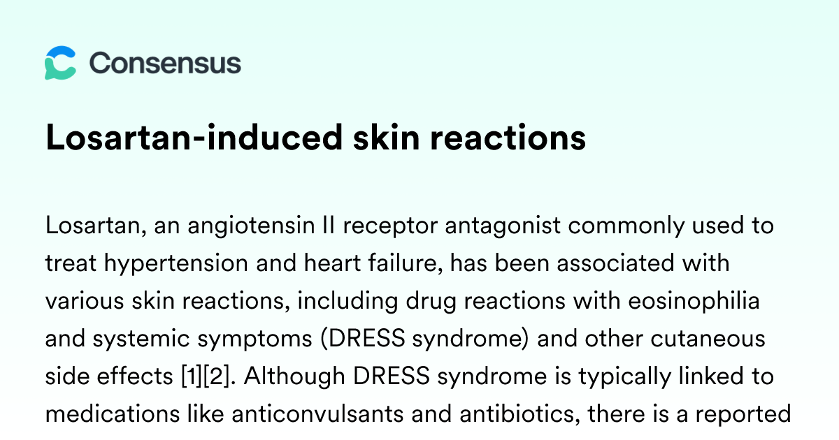 Losartan-induced Skin Reactions - Consensus Academic Search Engine