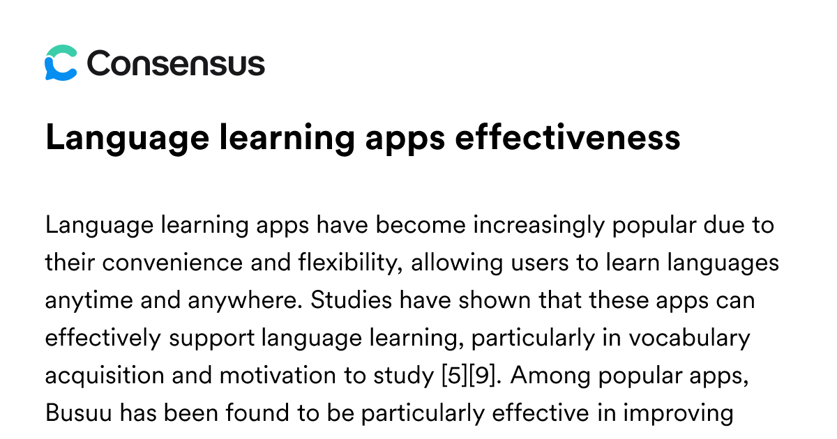 Language Learning Apps Effectiveness - Consensus Academic Search Engine