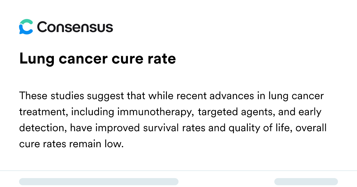 Lung Cancer Cure Rate - Consensus Academic Search Engine