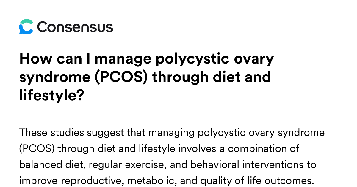 How Can I Manage Polycystic Ovary Syndrome (PCOS) Through Diet And ...