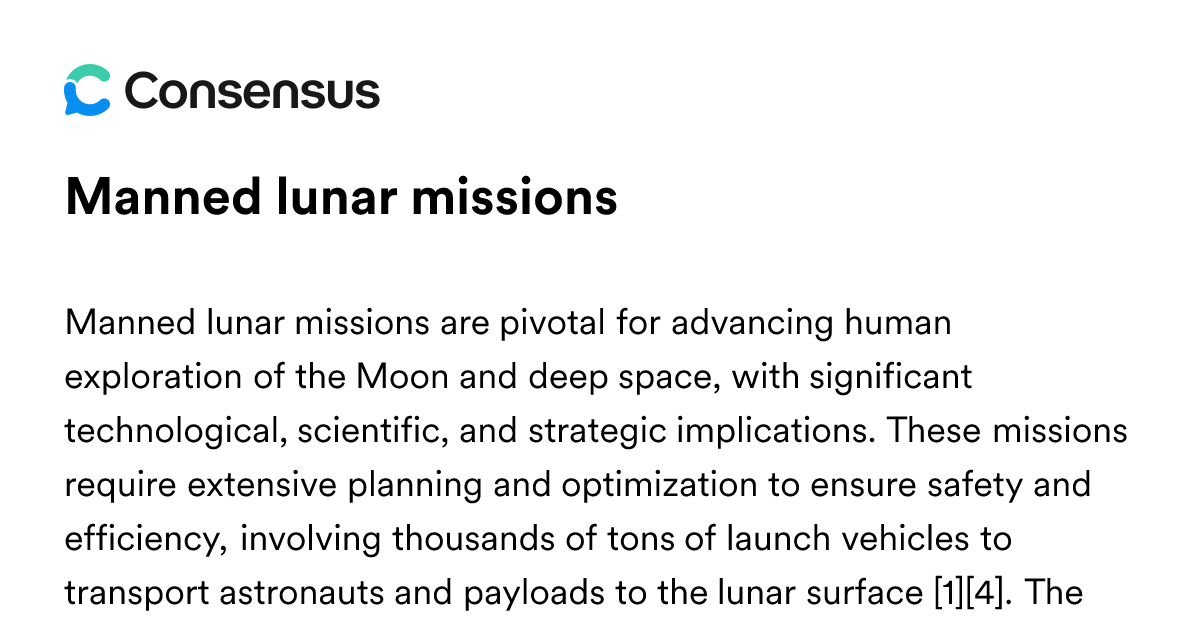 Manned Lunar Missions - Consensus Academic Search Engine