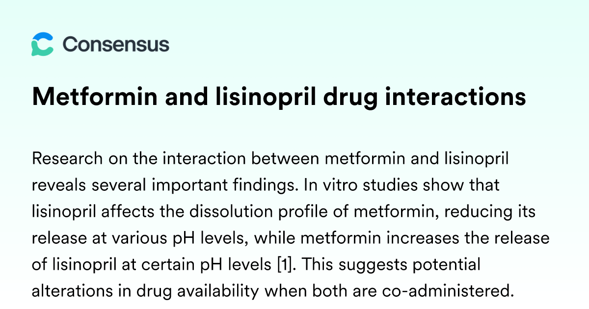 Metformin And Lisinopril Drug Interactions