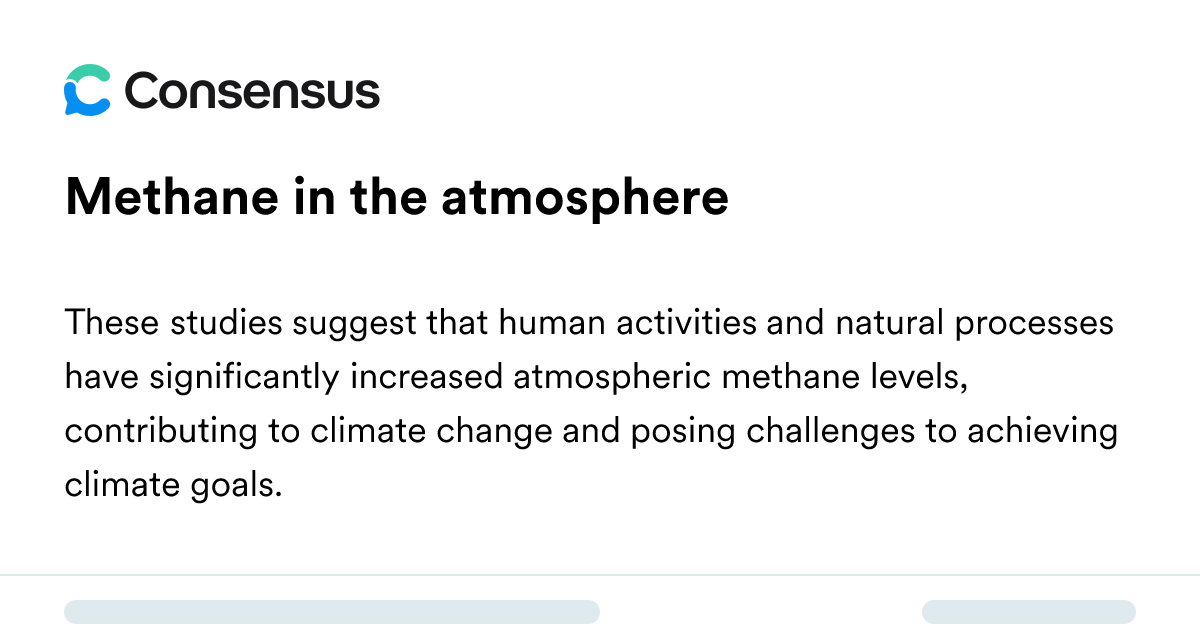 Methane In The Atmosphere - Consensus Academic Search Engine