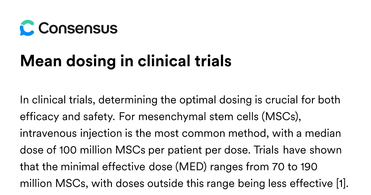 Mean Dosing In Clinical Trials - Consensus Academic Search Engine